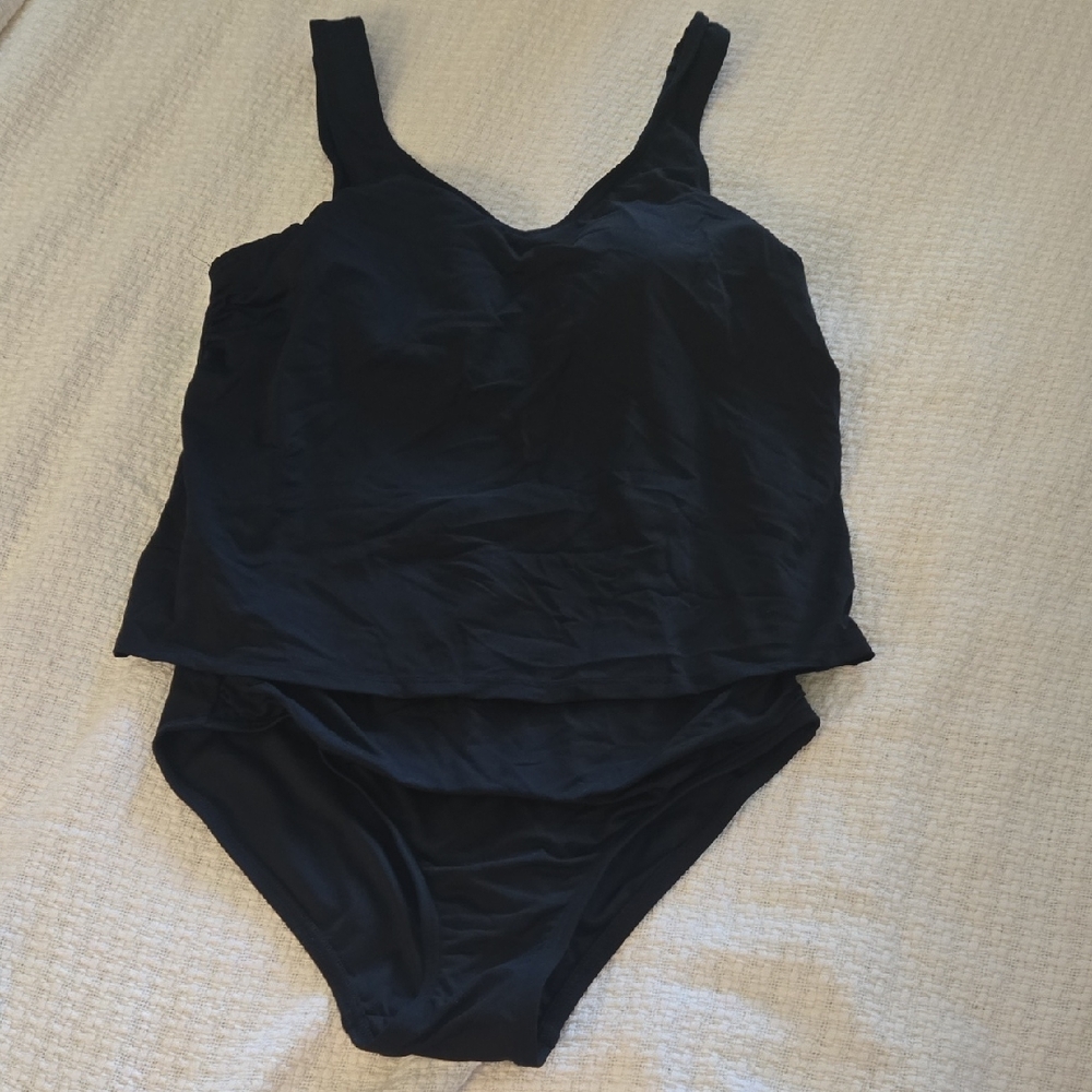 Land's End Black One Piece Swimsuit